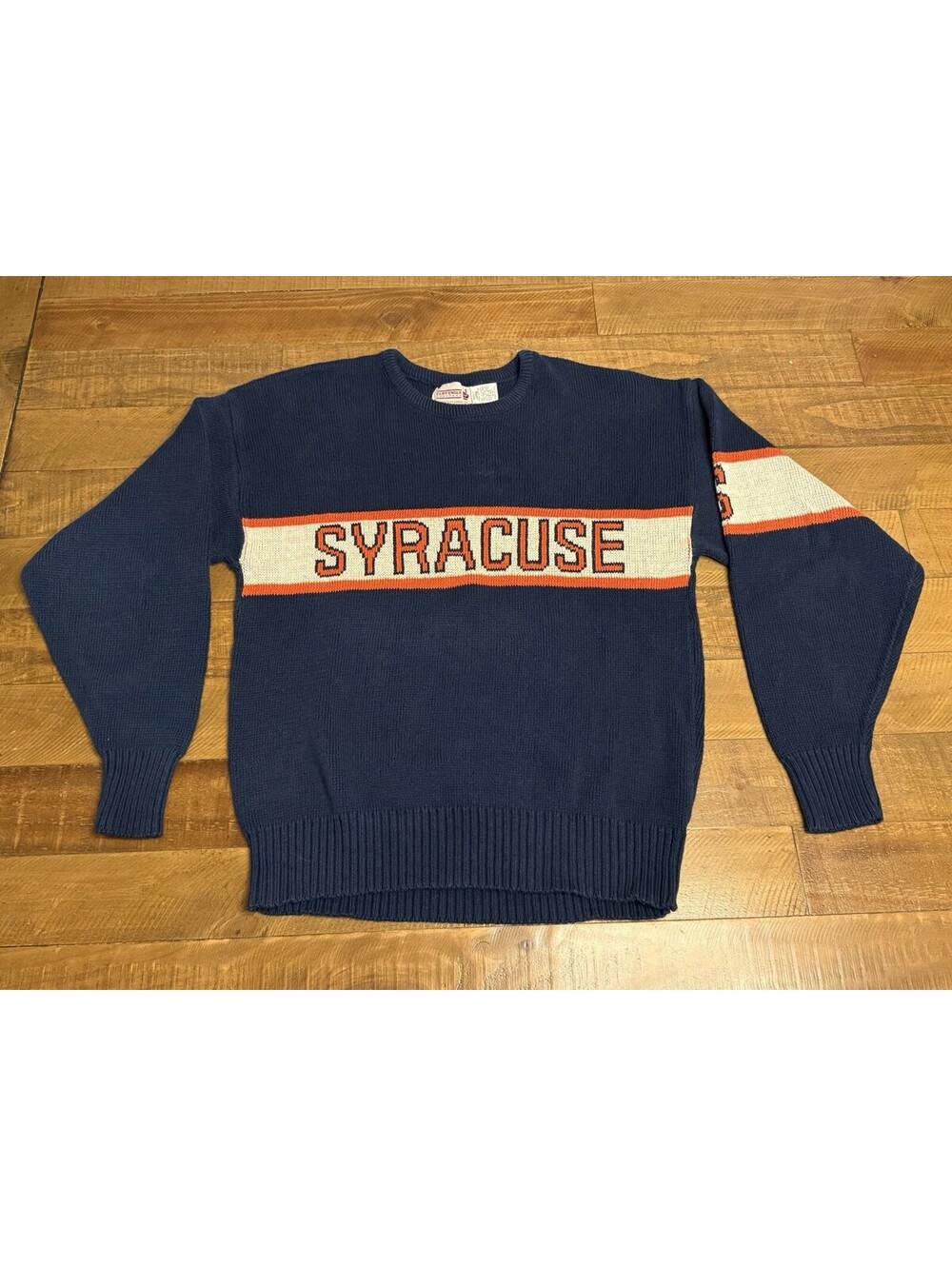 Vintage 1984 Cliff Engle Syracuse Sweater Pullover Crewneck Men’s L Blue